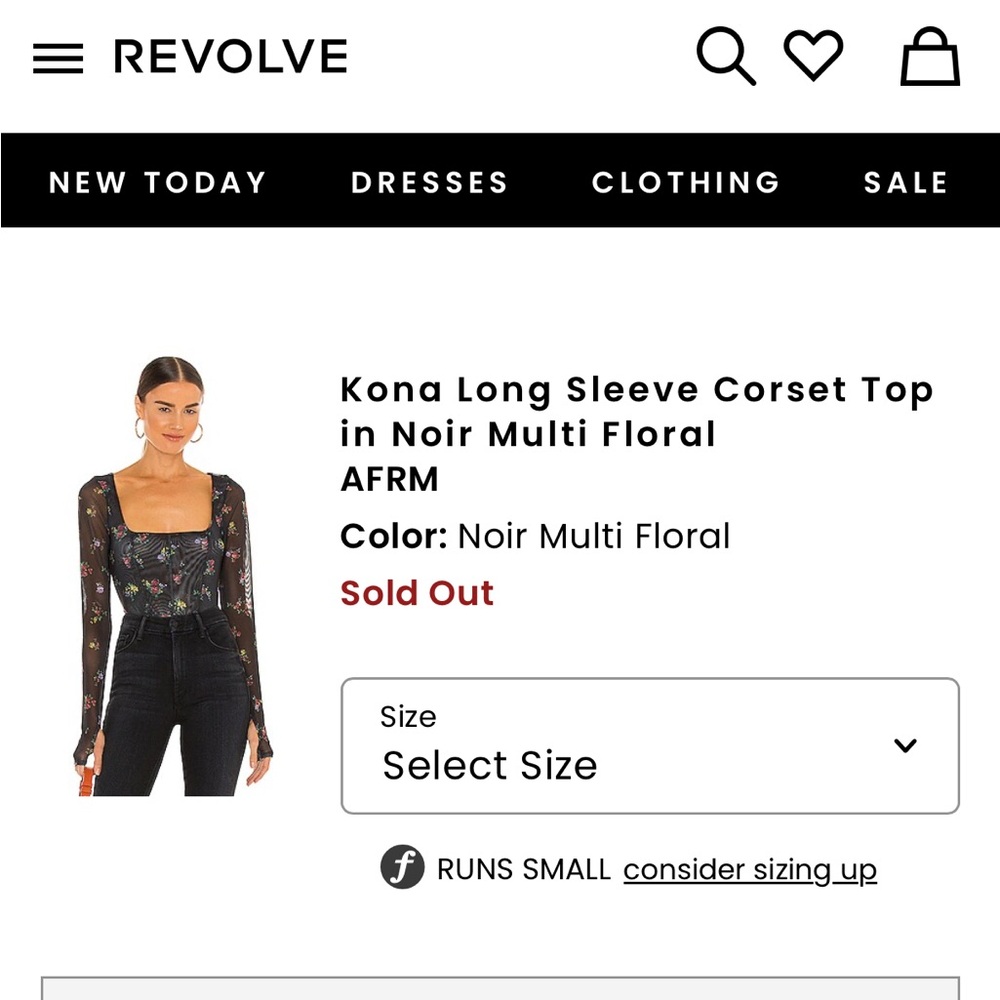 Kona Long Sleeve Corset Top in Noir Multi Floral
AFRM